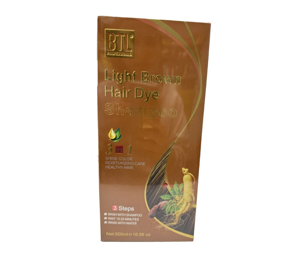 [WHOLESAEL] BTL HAIR DYE SHAMPOO 16.9 OZ (BLACK, DK.BROWN, LT.BROWN, MED.BROWN, VINTAGE RED)