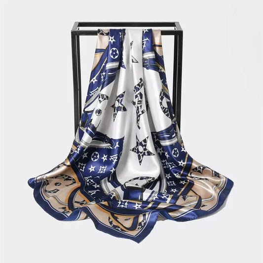 [WHOLESALE] ABOUT QUEEN SCARF - AQSC9090-07 BLUE