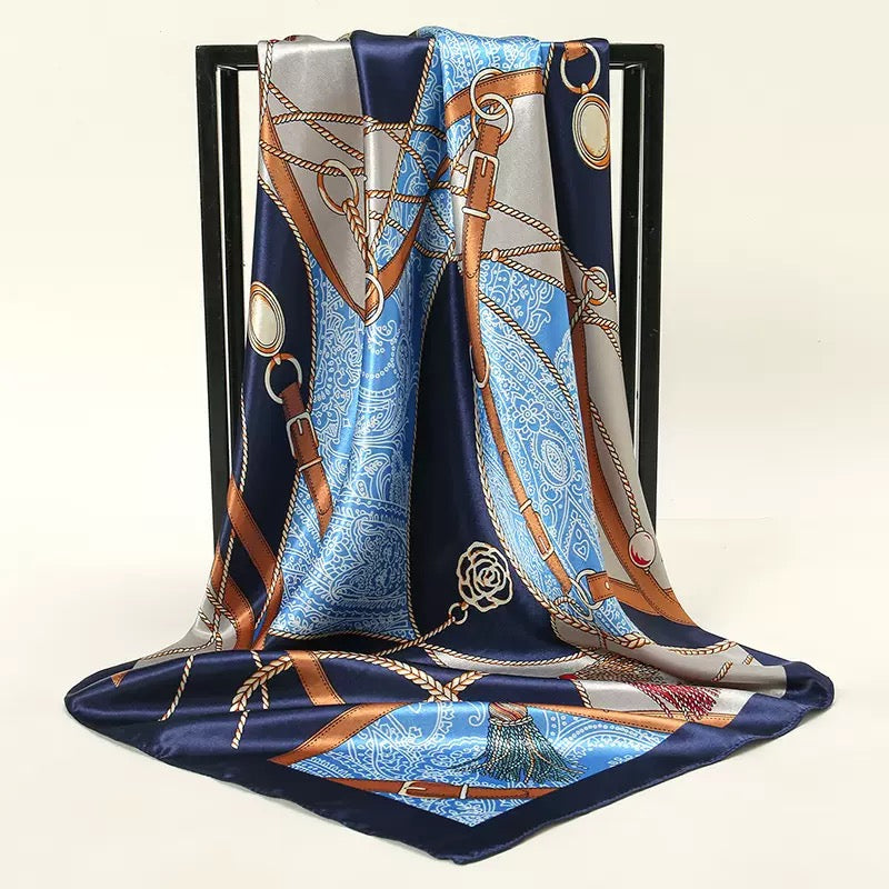 [WHOLESALE] ABOUT QUEEN SCARF - AQSC9090-08 BLUE