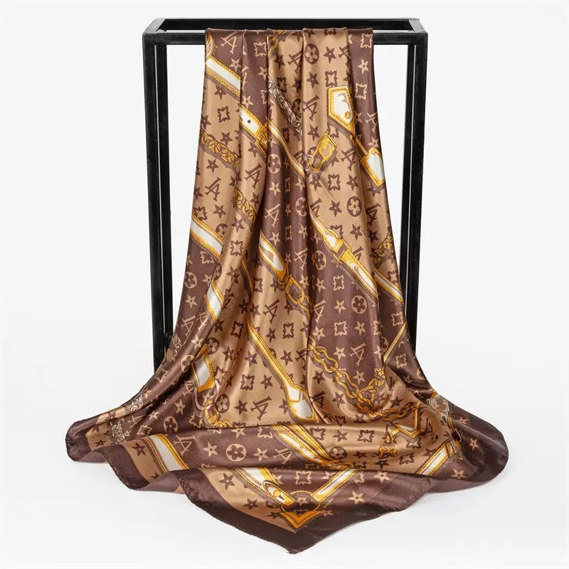 [WHOLESALE] ABOUT QUEEN SCARF AQSC9090 - 01 BROWN