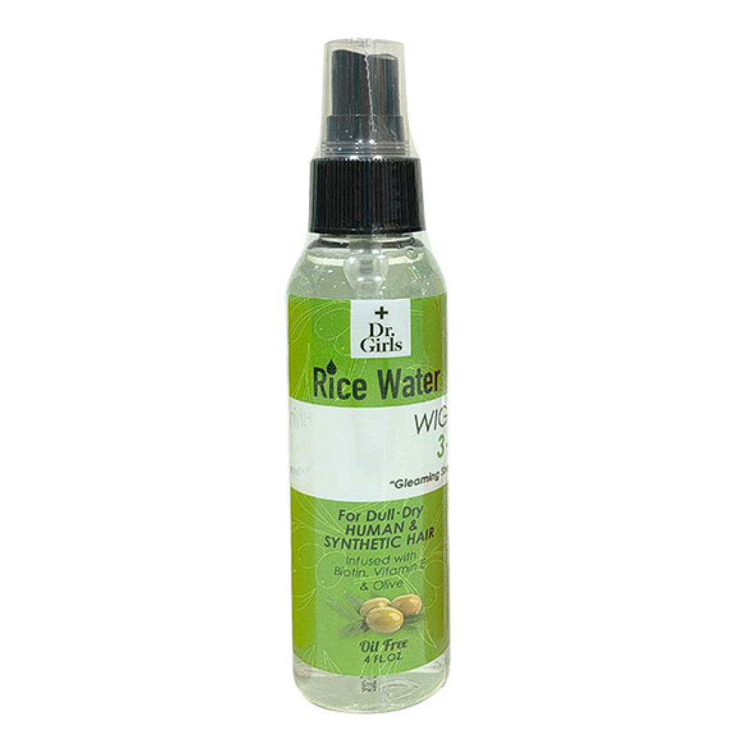 [WHOLESALE] DR GIRLS RICE WATER WIG SHINING SPRAY 4 OZ - TEA, OLIVE,PEPPER, POMEG,GOAT