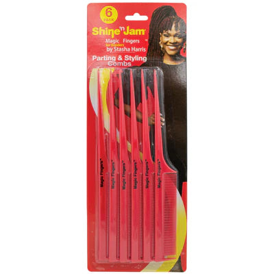 [WHOLESALE] SHINE-N-JAM MAGIC FINGERS CUT & STYLE COMBS 6 PK