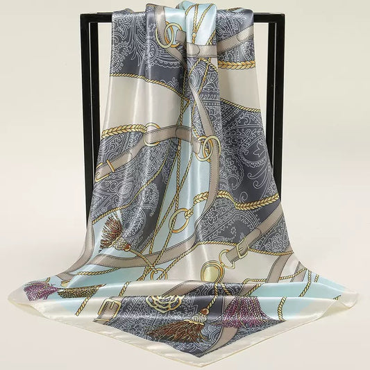 [WHOLESALE] ABOUT QUEEN SCARF - AQSC9090-08 GRAY & BLUE