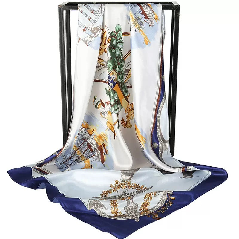 [WHOLESALE] ABOUT QUEEN SCARF - AQSC9090-11 BLUE