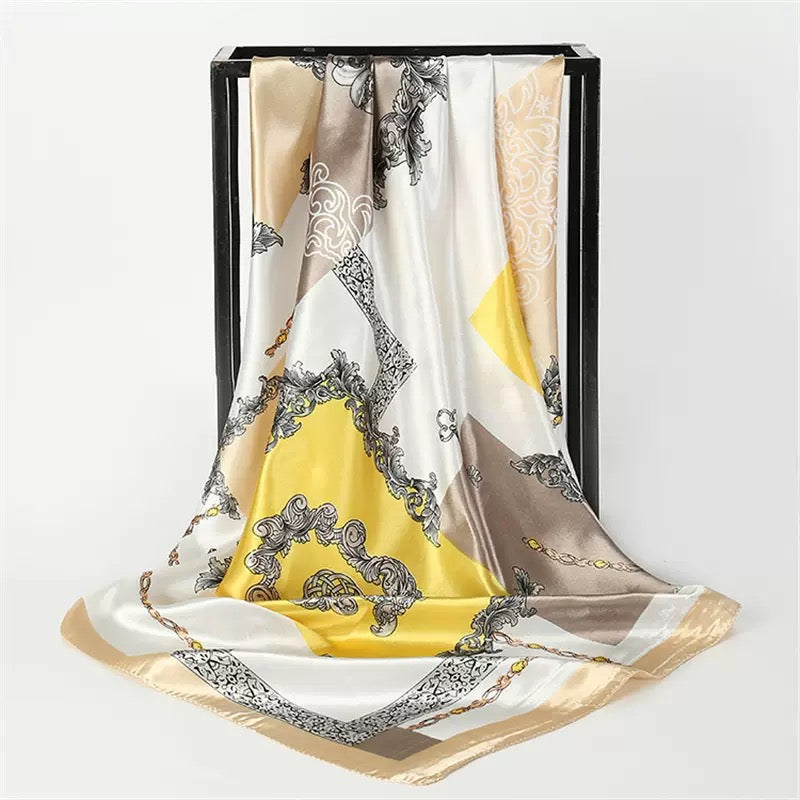 [WHOLESALE] ABOUT QUEEN SCARF - AQSC9090- 22 IVOY & YELLOW