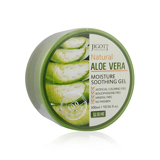 [WHOLESALE] JIGOTT NATURAL ALOE VERA 100% MOISTURE SOOTHING GEL 10.56 OZ