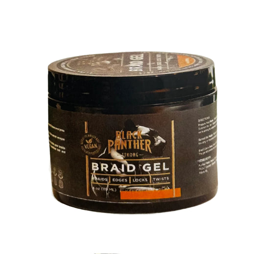 [WHOLESALE] BLACK PANTHER VEGAN BRAID GEL EXTRA (BLACK) 4 0Z