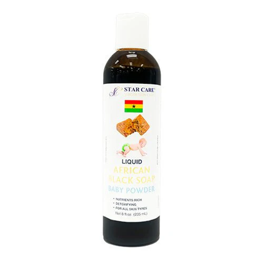 [WHOLESALE] LIQUID AFRICAN BLACK SOAP 8 OZ-BABY POWDER