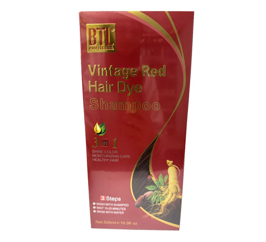 [WHOLESAEL] BTL HAIR DYE SHAMPOO 16.9 OZ (BLACK, DK.BROWN, LT.BROWN, MED.BROWN, VINTAGE RED)