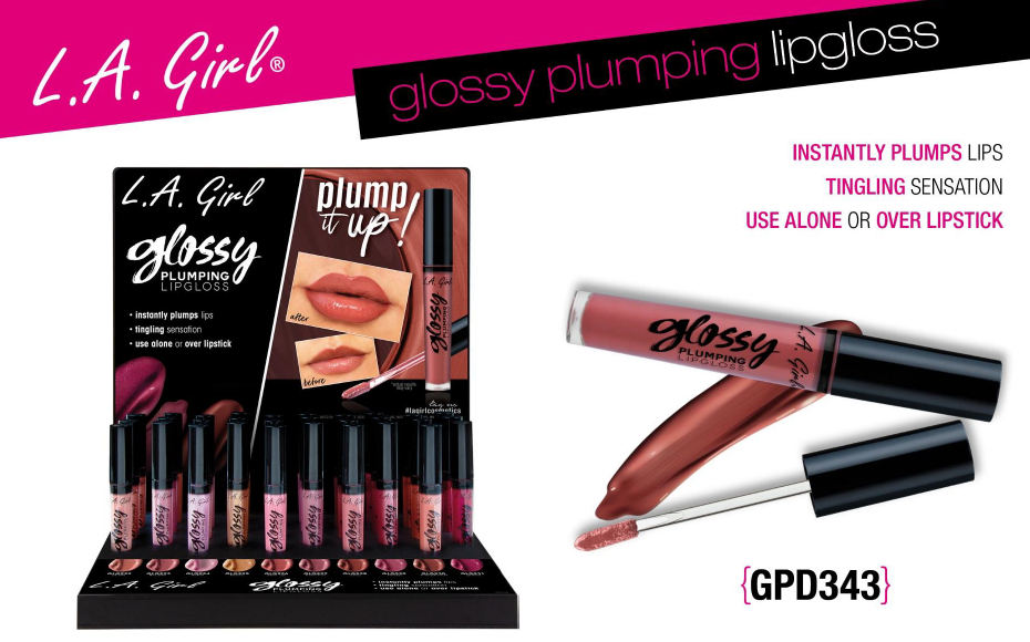 [WHOLESALE] LA GIRL GLOSSY PLUMPING LIPGLOSS DP