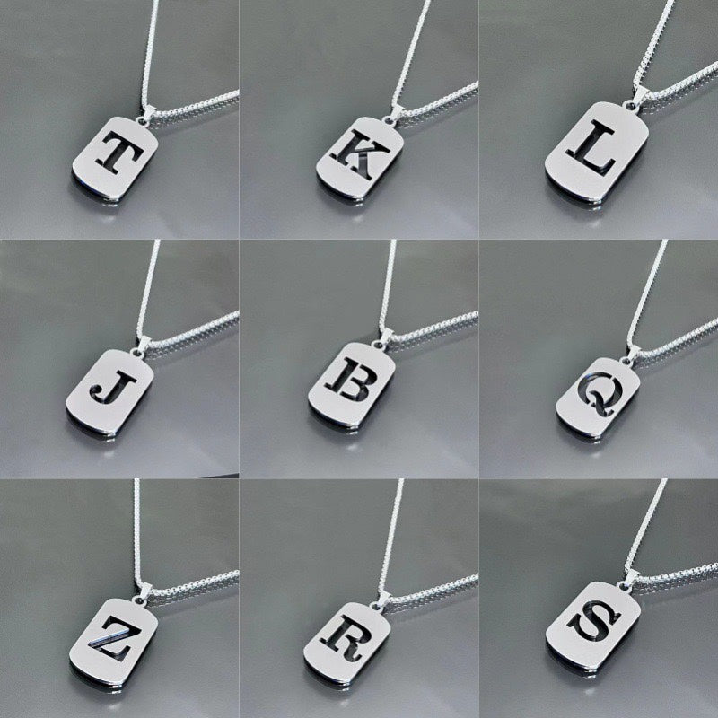 [WHOLESALE] NECKLACE-ALPHABET SQUARE NECKLACE