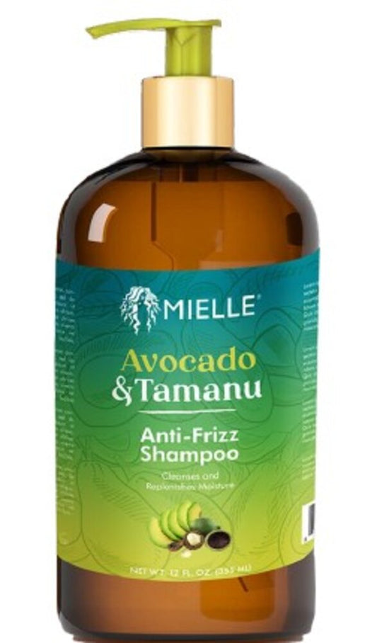 [WHOLESALE] MIELLE ORGANICS AVOCADO&TAMANU ANTI-FRIZZ SHAMPOO 12OZ