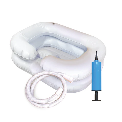 [WHOLESALE] INFLATABLE CRESCENT SHAPED SHAMPOO BASIN KIT